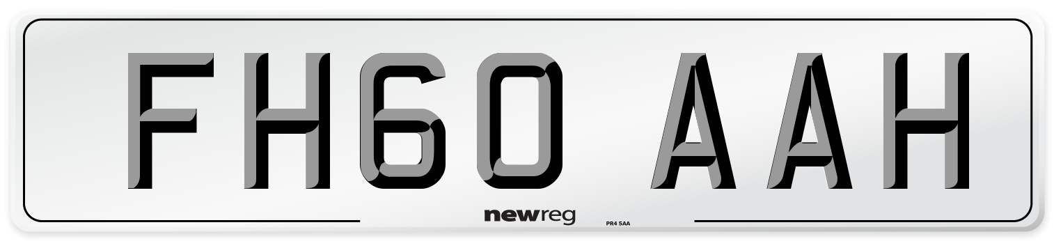 FH60 AAH Number Plate from New Reg